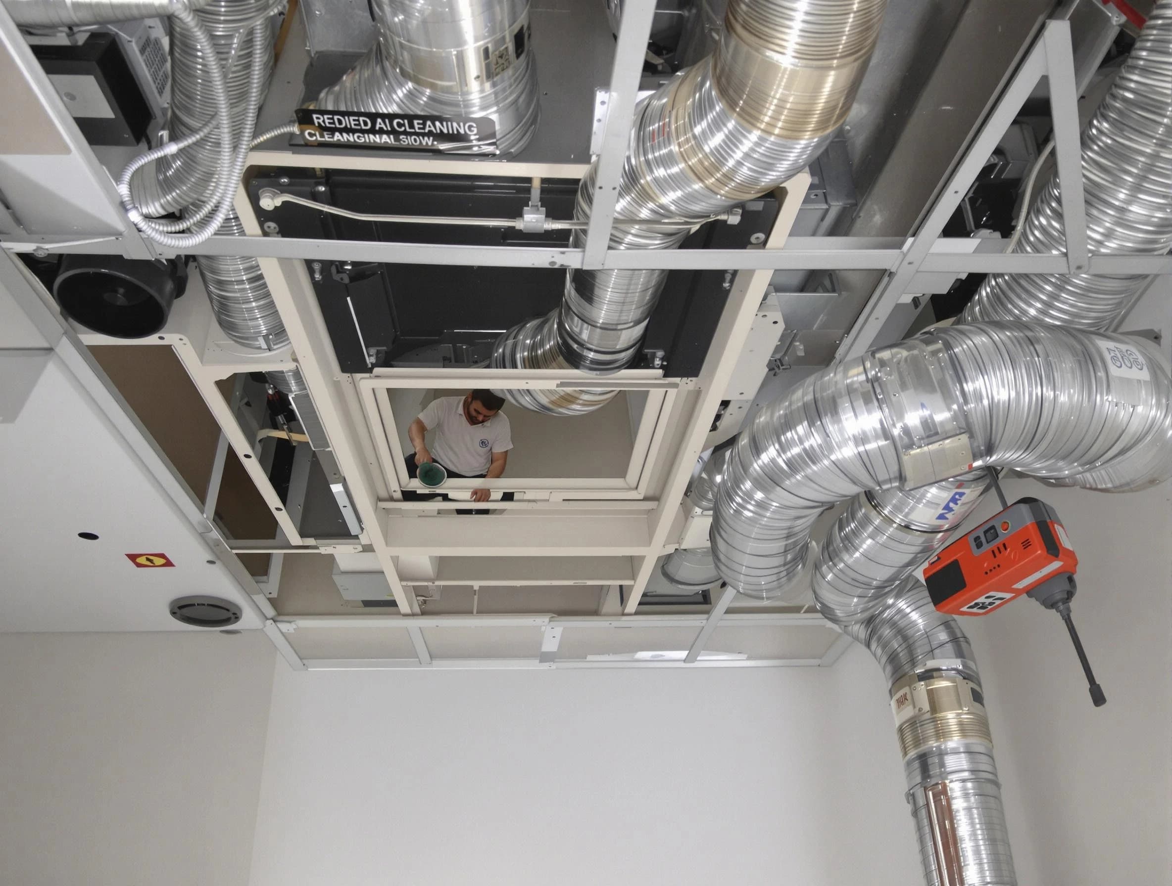 Plum Air Duct Cleaning technician performing detailed central duct system cleaning in Plum