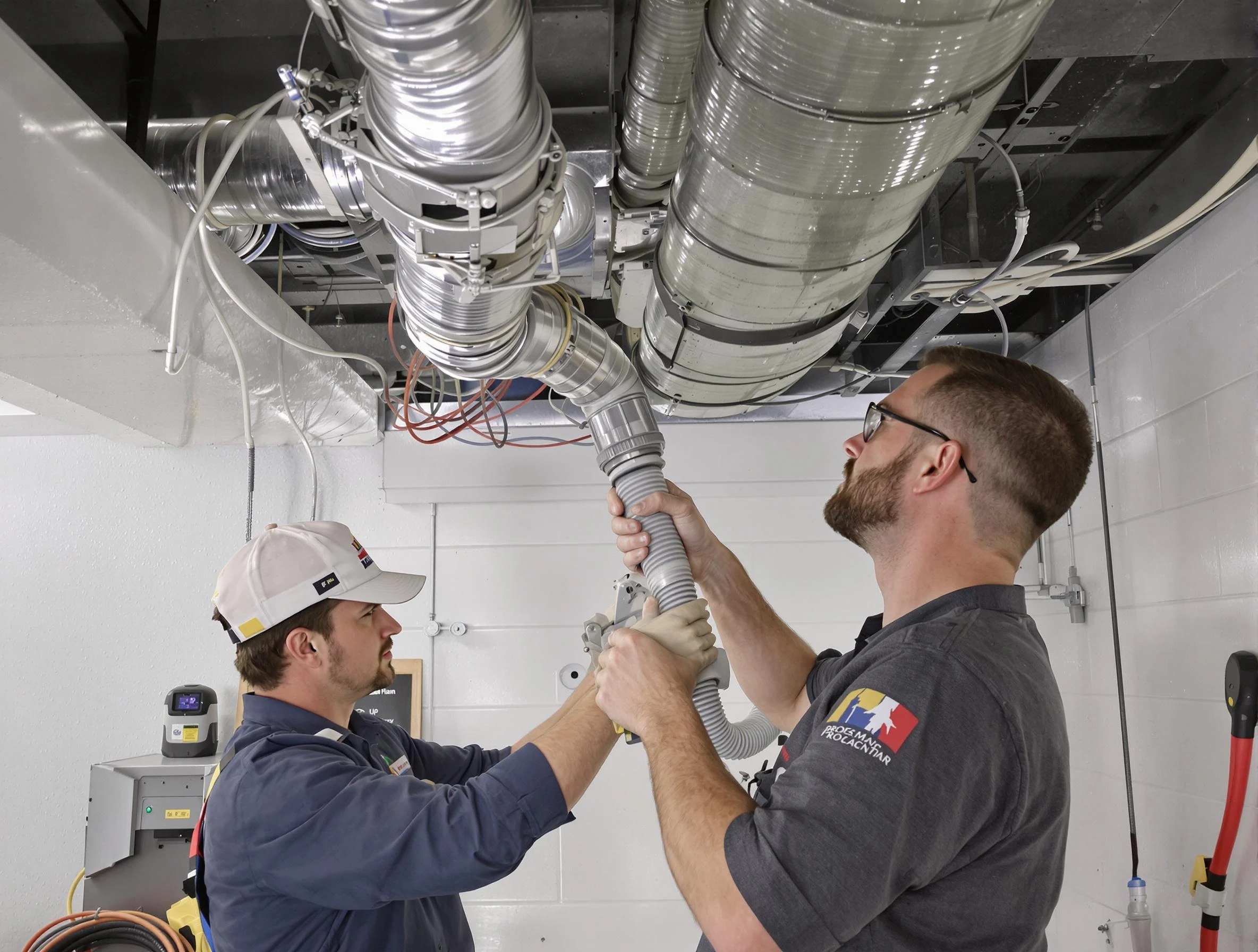 Plum Air Duct Cleaning technician performing thorough AC duct cleaning in Plum