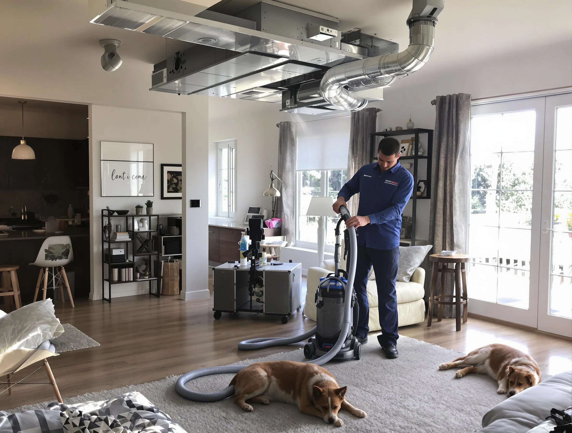Plum Air Duct Cleaning technician performing detailed indoor duct cleaning for improved air quality in Plum