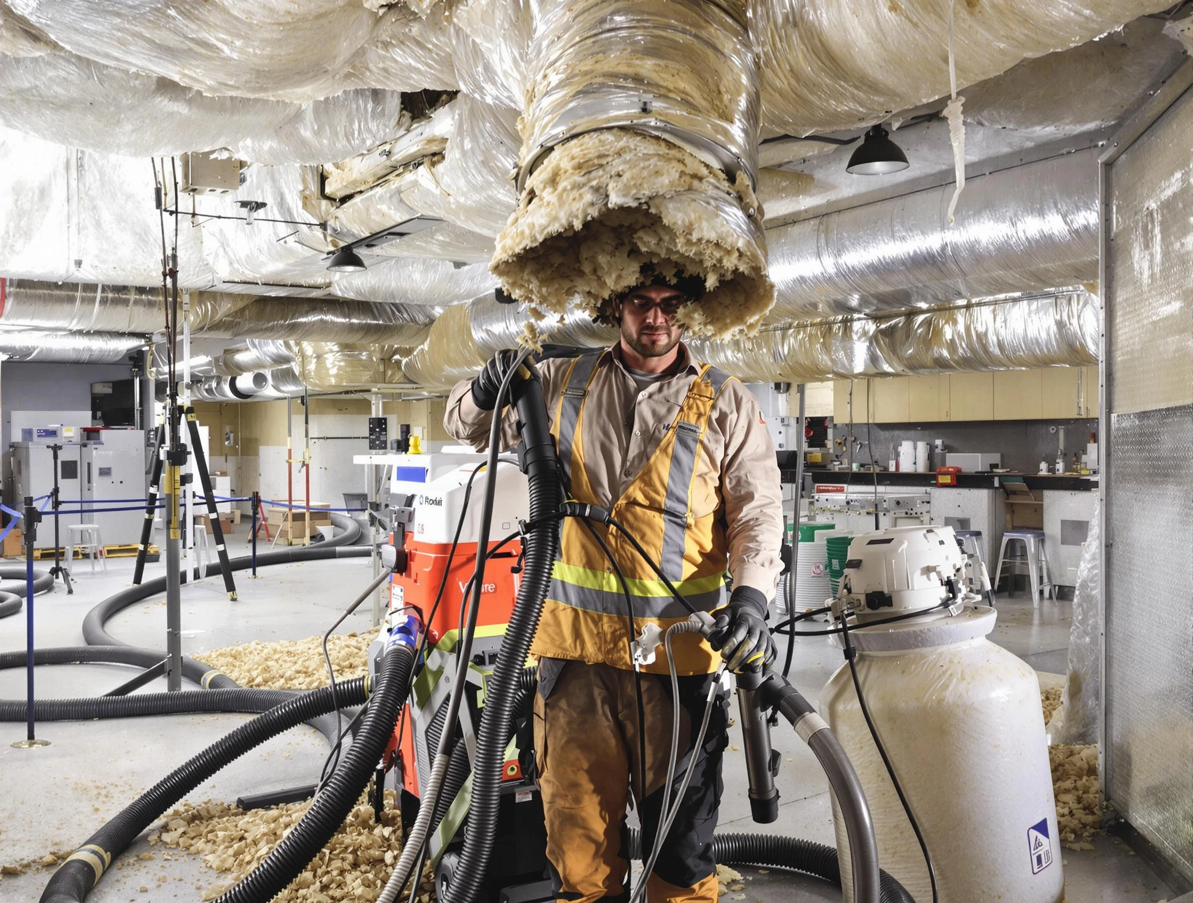 Professional vacuum insulation removal by Plum Air Duct Cleaning expert in Plum